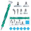 Purple 5D DIY Diamond Pen Set Resin Diamond Painting Tool Point Drill Pen with Thread Multifunctional 6 Metal Pen Heads and Clay