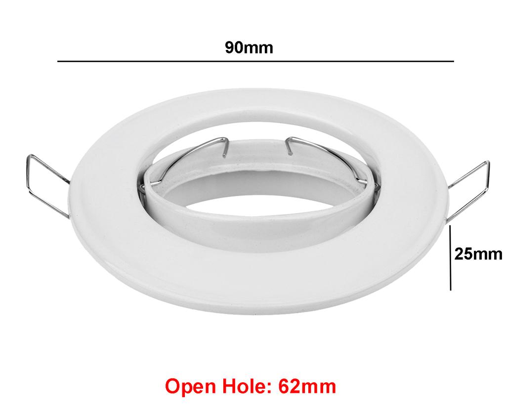 6Pcs Frame for Recessed Ceiling Spot Light with GU10 Lamp Holder Tilt Adjustable GU10 Downlight Fitting for 50mm Spotlight Bulb