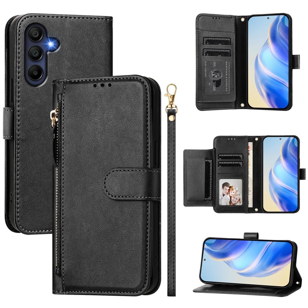 For Samsung Galaxy A26 5G Case Zipper Pocket Multiple Card Slots Leather Phone Cover