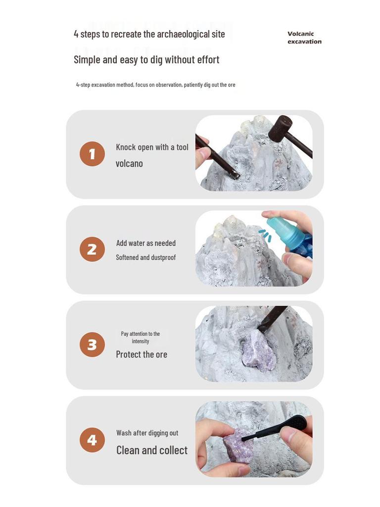 Dinosaur Fossil Dig & Volcano Science Experiment Kit for Kids