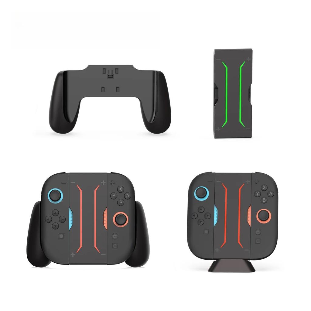 Magnetic Charging Grip for Switch 2 Gamepad,Fast Charge for Both Controllers with LED Light & GL/GR Buttons
