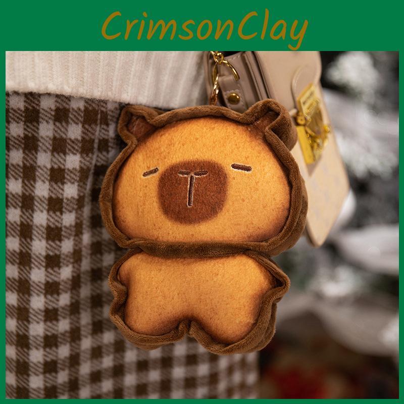 Cat Toast Capybara Plush Toys Backpack Pendants Cartoon Keychains Gifts Kids