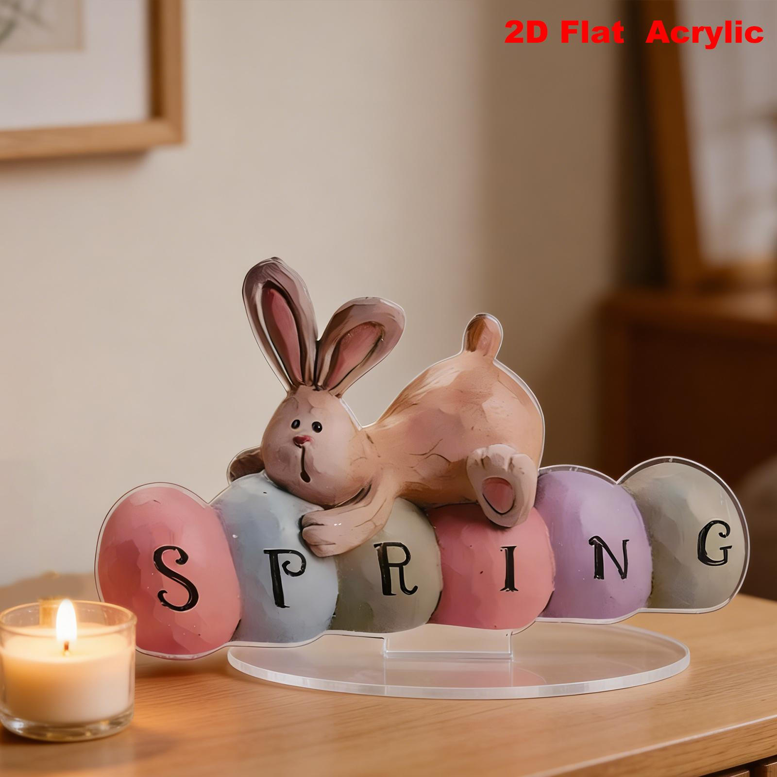 

2D Easter Tabletop Sign Holiday Decoration Festive Supplies Spring Acrylic for Living Room