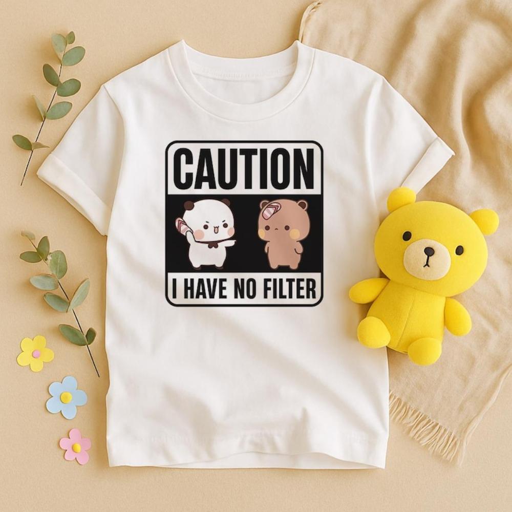 Camiseta Discreta Sin Filtro Bubu Dudu Oso Ironiza Camiseta HumorStica Divertida Pareja Camiseta Casual Vida Feunisexina S