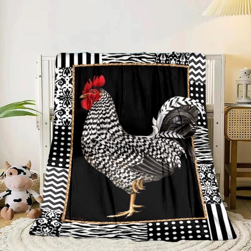 Hahn Im Vintage-Garten Decke Flanelldecke Überwurfdecke Sofabezug Decke Weiche Premium-Decke Picknickdecke Fernsehendecke Geschenke