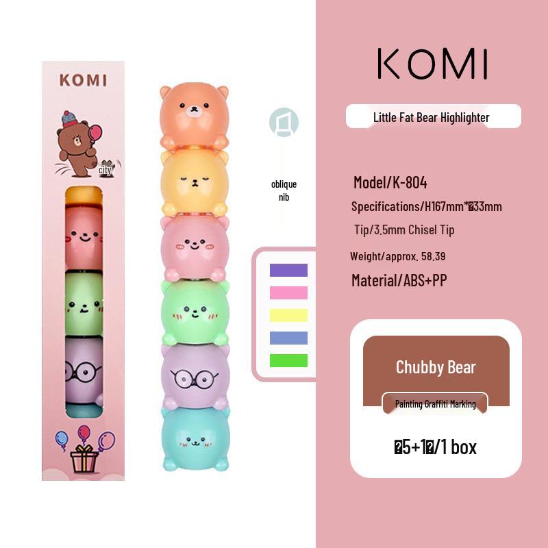 Cartoon Fluorescent Pen Gift Set: Colorful, Cute, and Creative Highlighters for Students