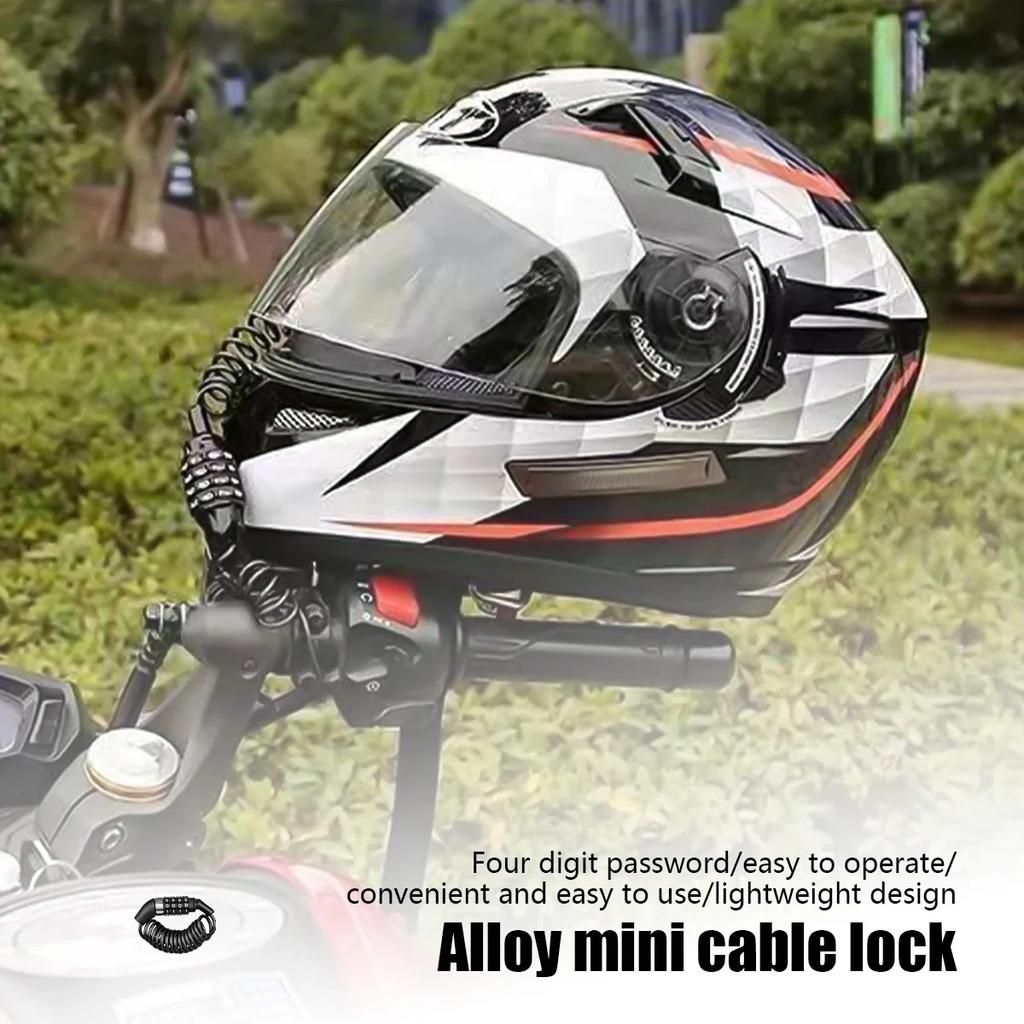 1PCS Mini Portable Bicycle Lock Stretchable Rope Password Helmet Lock Mountain Bike Backpack Luggage Anti-thef Locks Accessories