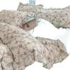 Ultra-Soft Double Layer Gauze Princess Style Bed Set: 4-Piece Lace Set with Bed Sheet, Duvet Cover, and Fitted Sheet