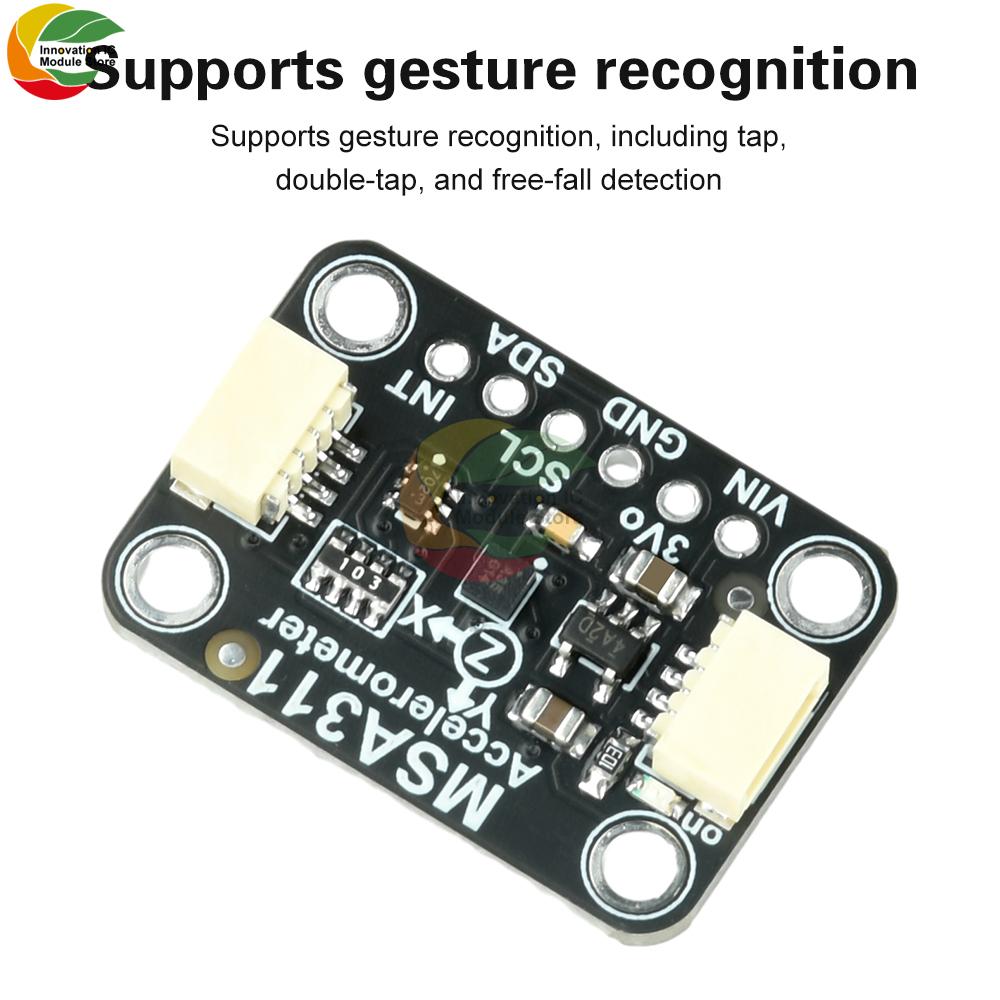 Dc 3-5V Msa311 Three-Axis Accelerometer Module Flight Control Sensor Compatible With Stemma Qt/Qwiic Pin Without Soldering