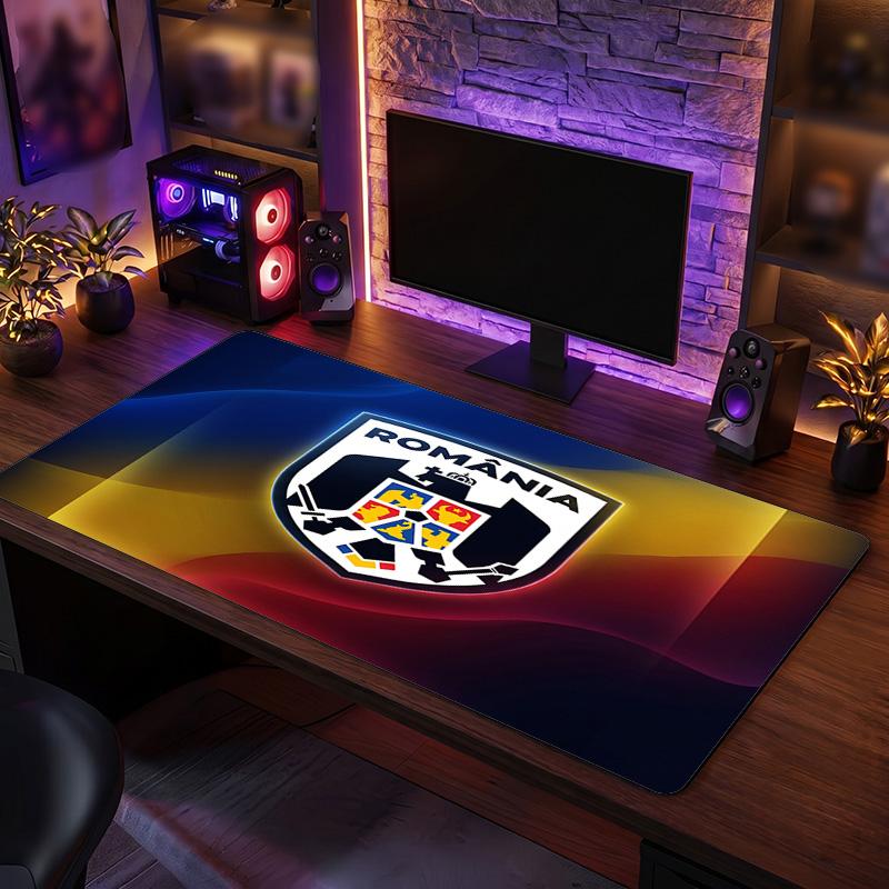 Romania Football Crest Mouse Pad, Extended Non Slip Rubber Desk Mat for Gaming Office Laptop Fan Gift