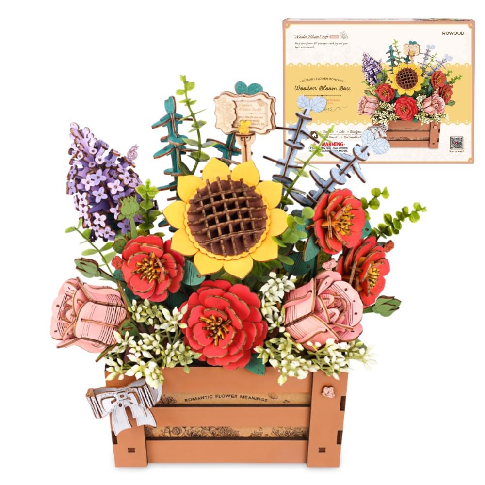 

Robotime Flowers 3D Wooden Puzzle Artificial Bouquet Model Kits Wooden Puzzle Construction Kit Women Valentine s Day Birthday