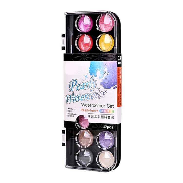 

16/36 Colors Solid Watercolor Painting Watercolor Paint Set with Brush Pen Easy to Use Pearlescent Pigment for Crafts