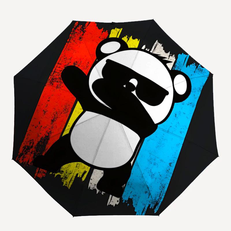

1pc Street Panda Cool Automatic Open/Close, 8-Rib Durable Frame, Compact Folding, Elegant Man/Women s Travel076