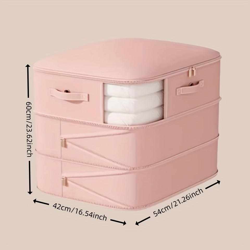 

high qualityExtra Large Capacity Space-Saving Compression Storage Bags with Zipper Closure - Heavy-Duty Nylon Organizer for Clothes, Bedding, Travel розовый