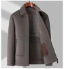 Men's Double-Faced Wool Jacket with Detachable Duck Down Liner and Turn-Down Collar