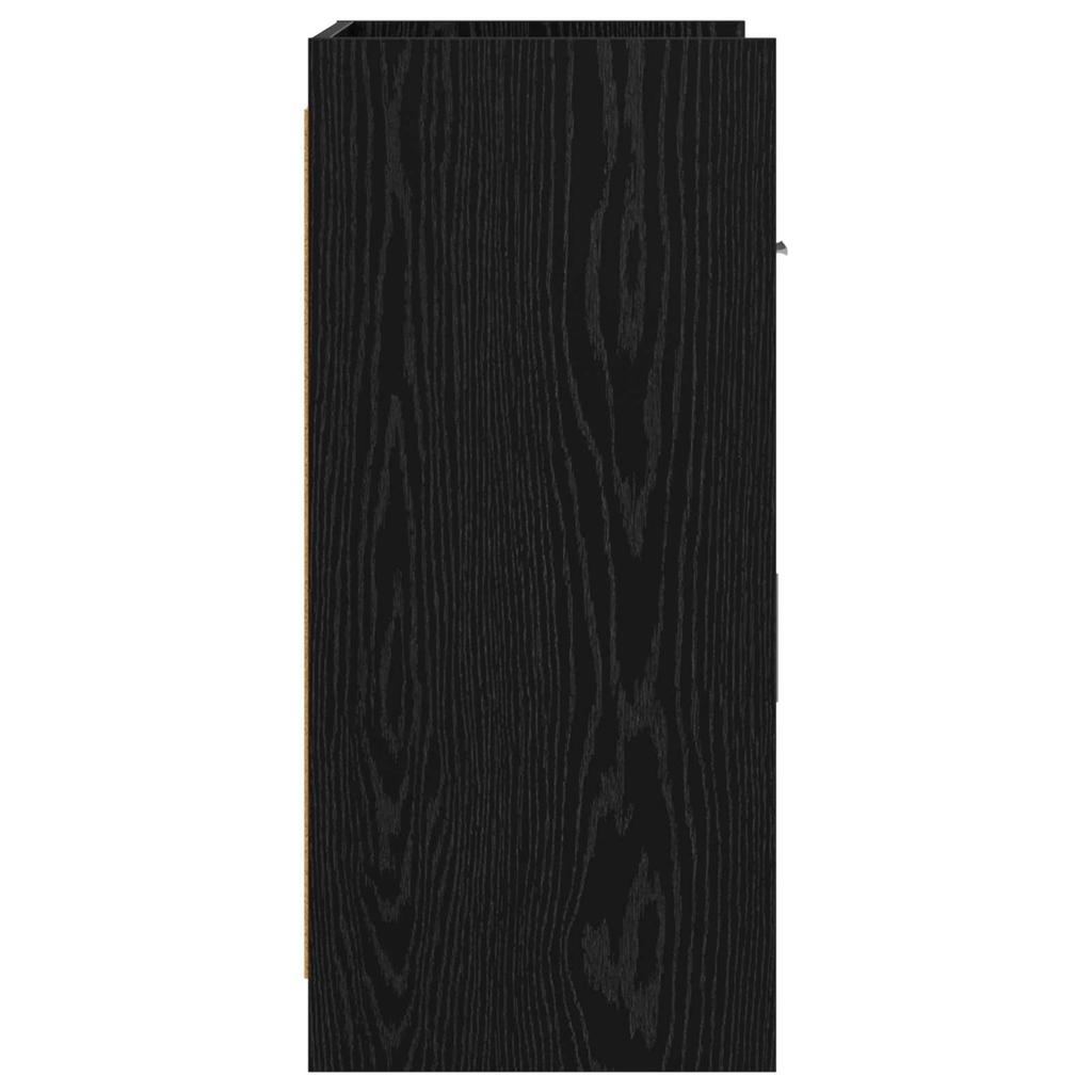 Sideboard in Black Oak Finish 75 x 36 x 80 cm Particleboard