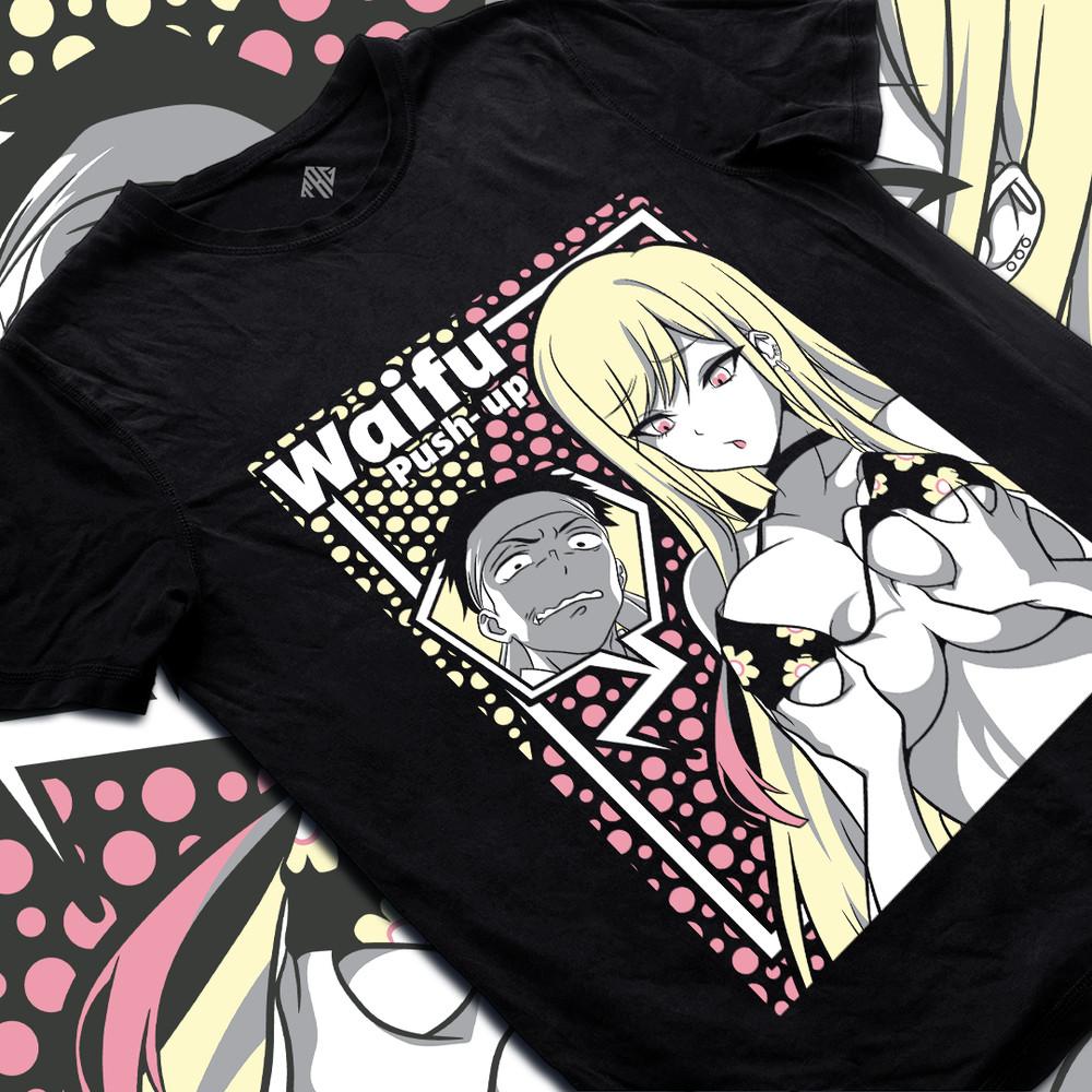 

Anime Inspired Waifu Girl Manga Style Graphic T-Shirt Cotton L