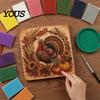 Autumn Faux Pearl Painting Kit Kit, DIY Pumpkin Turkey Art for Adults Sunflower 3D Wall Craft Handmade Fall Home Decor Easy Kits Kids