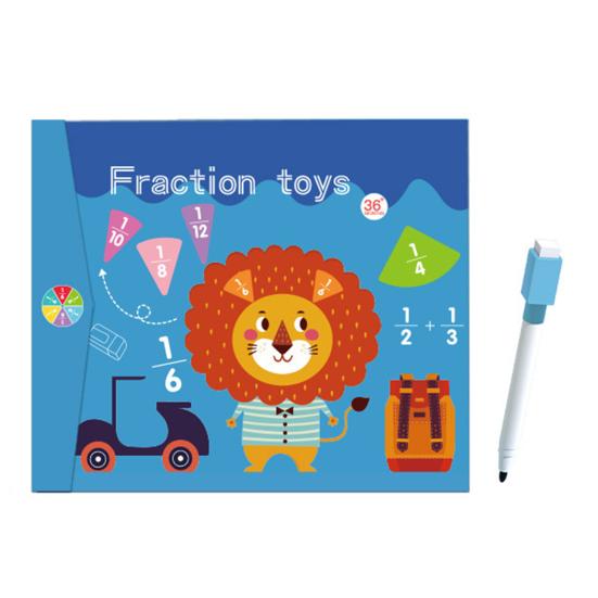 Magnetic Fraction Tiles Circles Book with Pen Percentage Decimal Fraction Learning Math Manipulatives Elementary Students Teaching Aid Educational