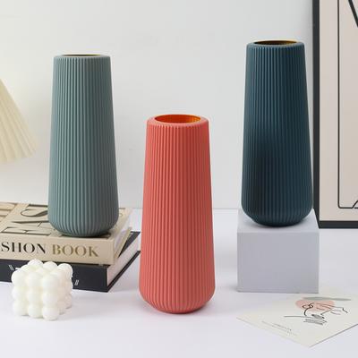 Imitation Ceramic Flower Vase Plastic Flower Arrangement New Flower Pot  Home Decoration