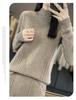2023 Women's Korean Style Wave Knit Sweater: Thick, Solid Color Pullover with Half-High Neck