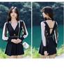 Women's 2022 Slimming Skirt-Style One-Piece Swimsuit: Conservative, Belly-Covering, Bubble Hot Spring, Small-Chest Support.