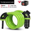 Portable Frosted Steel Cable Bicycle Lock with Anti-Theft Combination for Mountain Bikes and Electric Vehicles