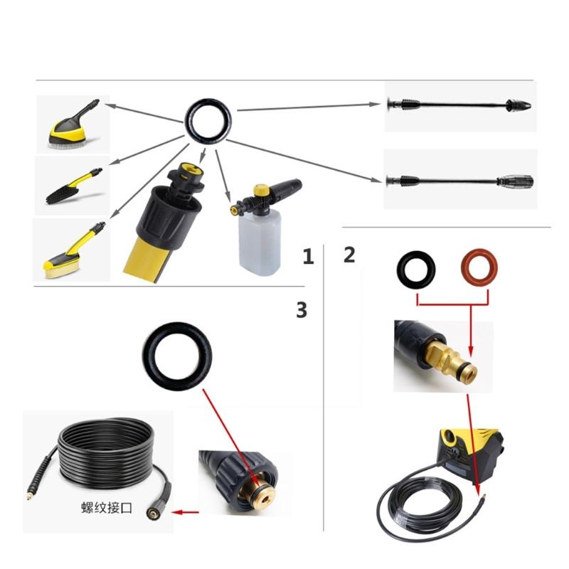 Heavy Duty Pressure Washer Replacement Seal Rings Silicone Component Easy Snap On Fit Weatherproof Construction