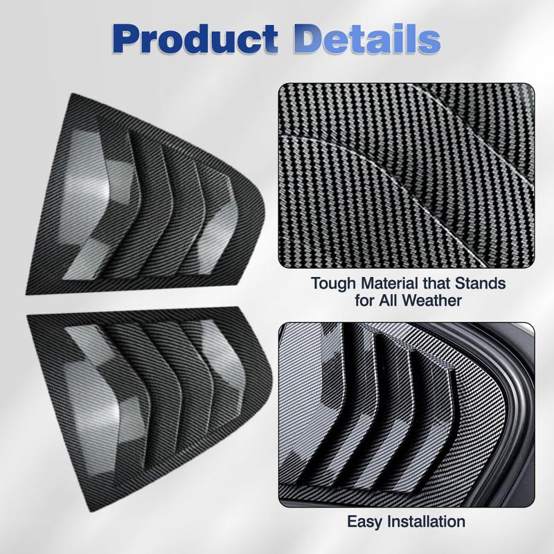 Par de Spoilers de Embellecedor Lateral Trasero para BMW Serie 3 F30 Sedán 2013 2014 2015 2016- Cubierta de Persiana de Ventana Rejillas de Ventilación