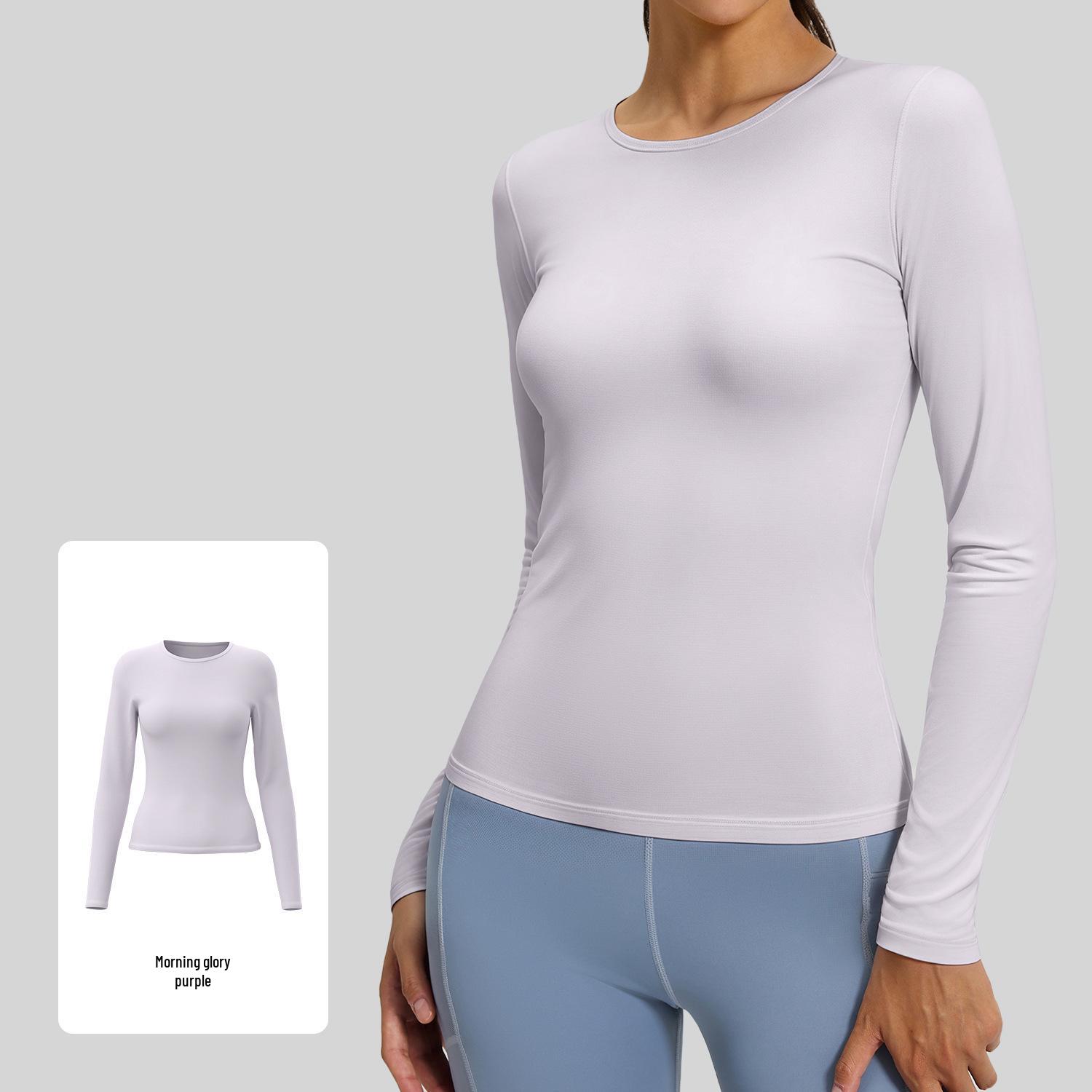 

Ju Yi Tang Slimming Nude-Feel Long Sleeve Yoga Top for Women Small