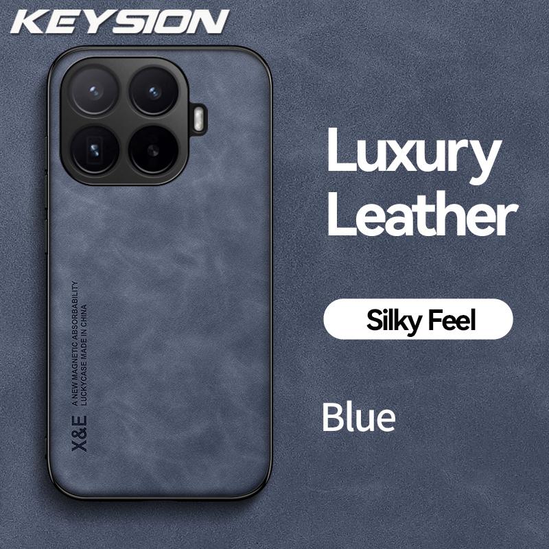 KEYSION Luxury Retro PU Leather Phone Case for Xiaomi 17T Pro 5G Soft Silicone+PC Shockproof Phone Back Cover for Xiaomi 17T