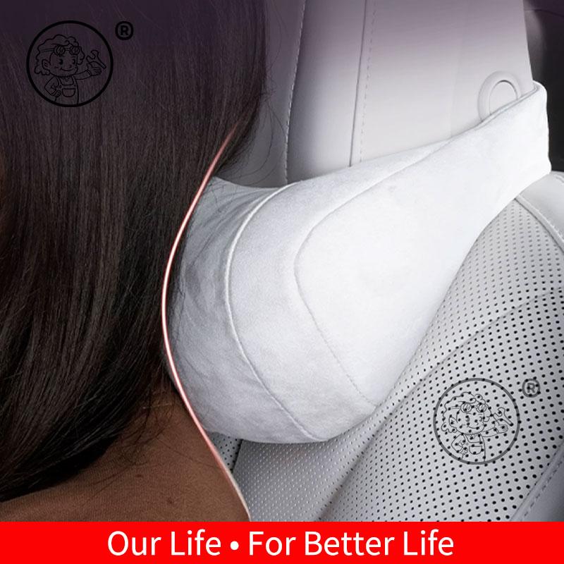 For XPENG P7+ 2026 2027 Car Leather Memory Foam Pillows Neck Pillow headrest Car interior Accessories