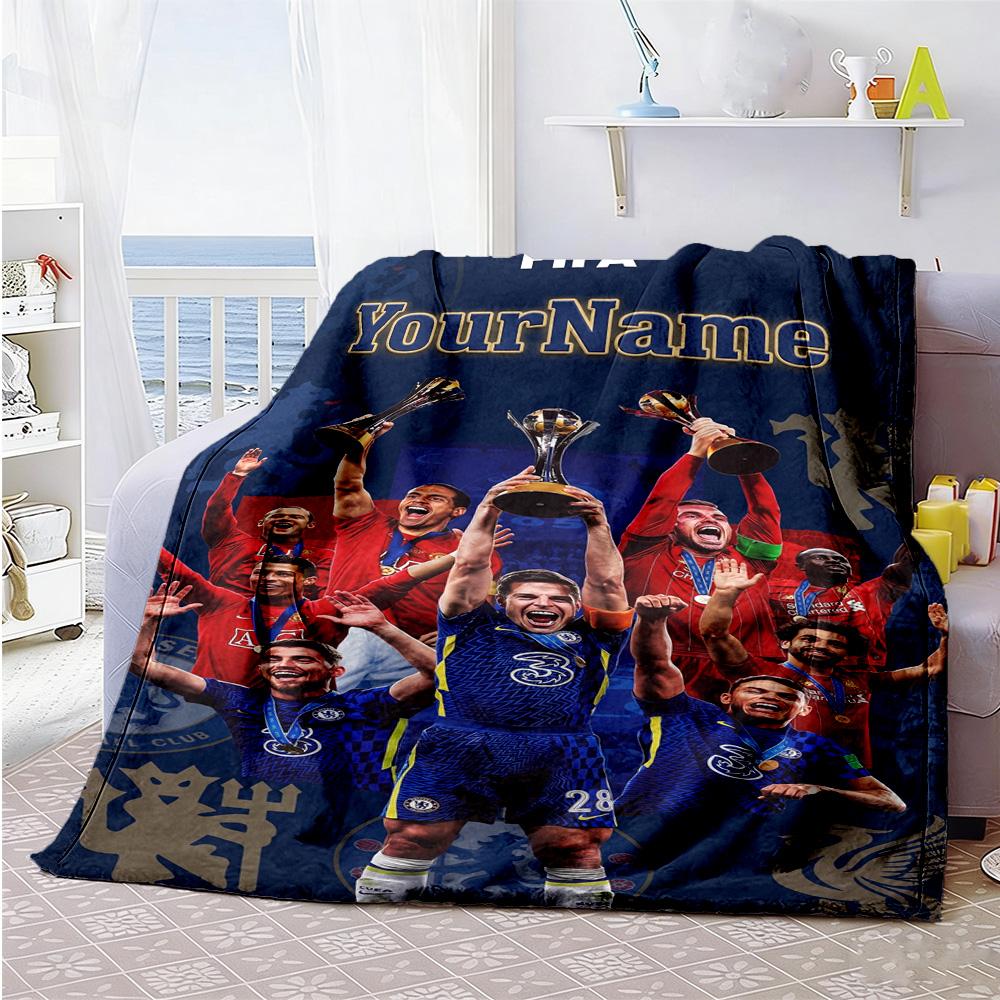 Chelsea Fc Personalized Name Blanket Throw Personalized Blanket Durable Comfort Versatile For Office Seaside Chair Picnics Four Seasons Multipurpose