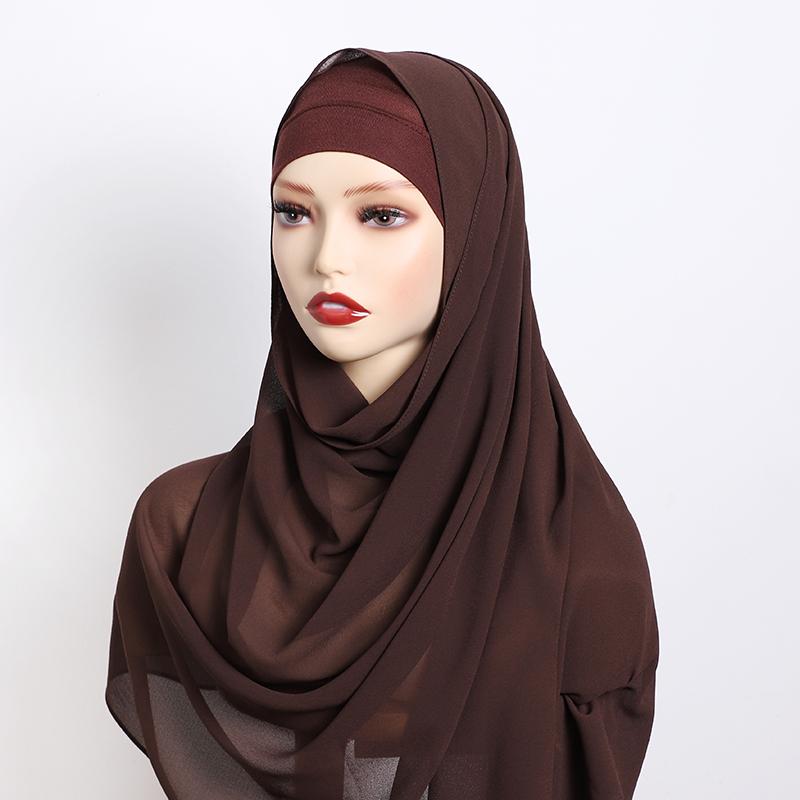 Premium Perfect Matching Color Breathable Undercap Plain Light Weight Chiffon Modal Hijab Scarf