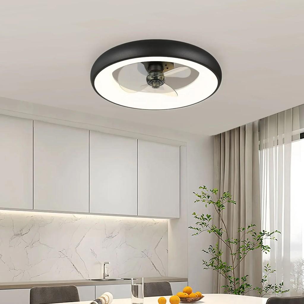 19.6 Inchs Electric Ceiling Fan Light Bedroom Strong Wind DC Ceiling Fan Lamp Household LED Lighting Electric Fan