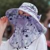 Premium summer sun hat, large brim, UV protection, face cover, shawl, neck protection, sun protection hat, sunshade tea picking women's hat