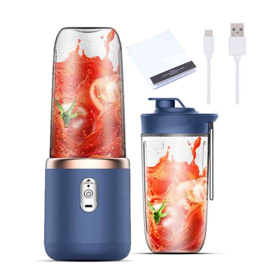 

Портативний соковитискач-блендер для фруктового соку 400 мл, велика місткість, без BPA, перезаряджуваний C синій