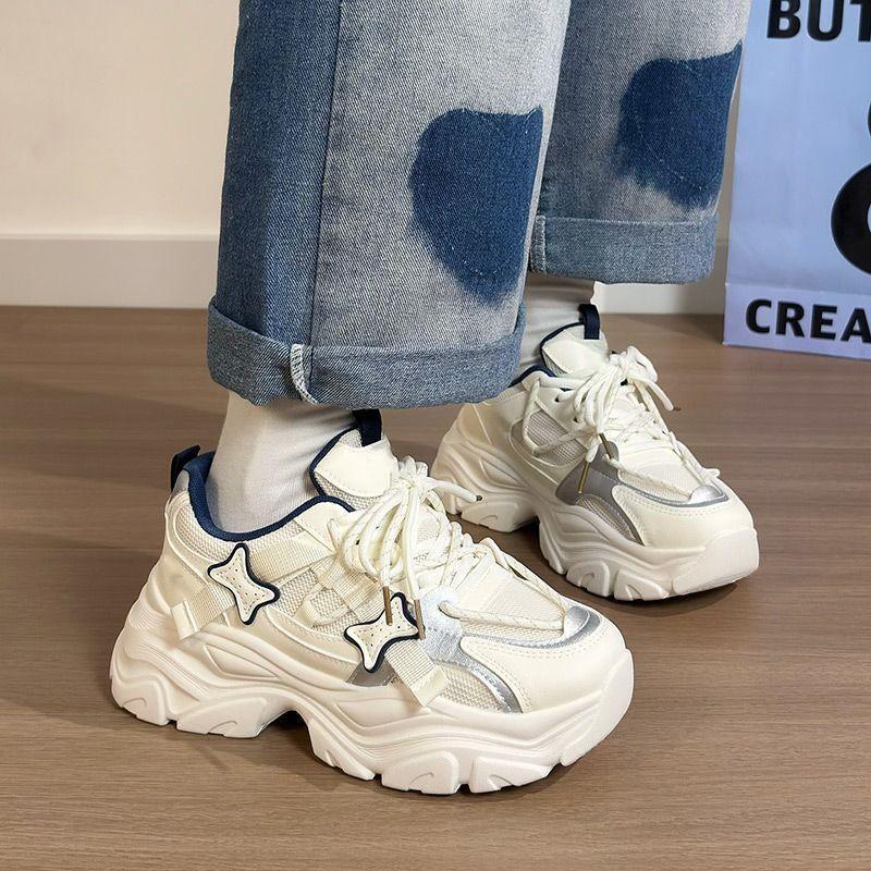 Internet celebrity popular sports shoes women breathable 2025 autumn new commuter versatile platform fashion dad shoes ins tide