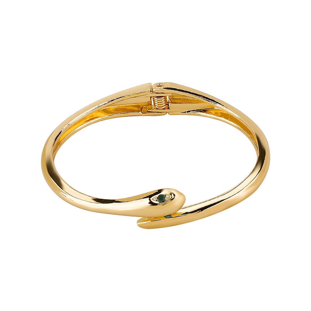 DIEZI Exaggerated Simple Geometric Cuff Spring Bangles Fashion Punk Gold Silver Color Heavy Metal Bracelet For Women Men Jewelry