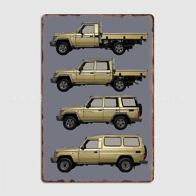 Klassiker Auto FJ70 Serie Land Cruiser Retro Poster Metallschild Garage Club Innenraum Wanddeko Kundenspezifisches Blechschild Heimdeko