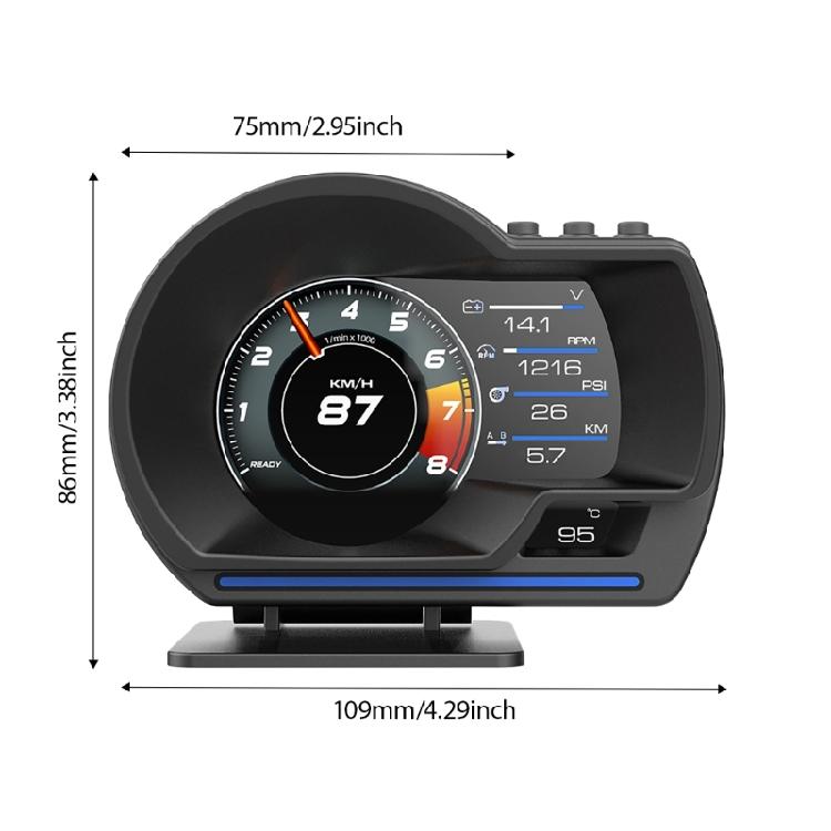 Digital Dashboard Instrument Car Windshield Display Unit Adjustable Mount OBD System Integration Measurement