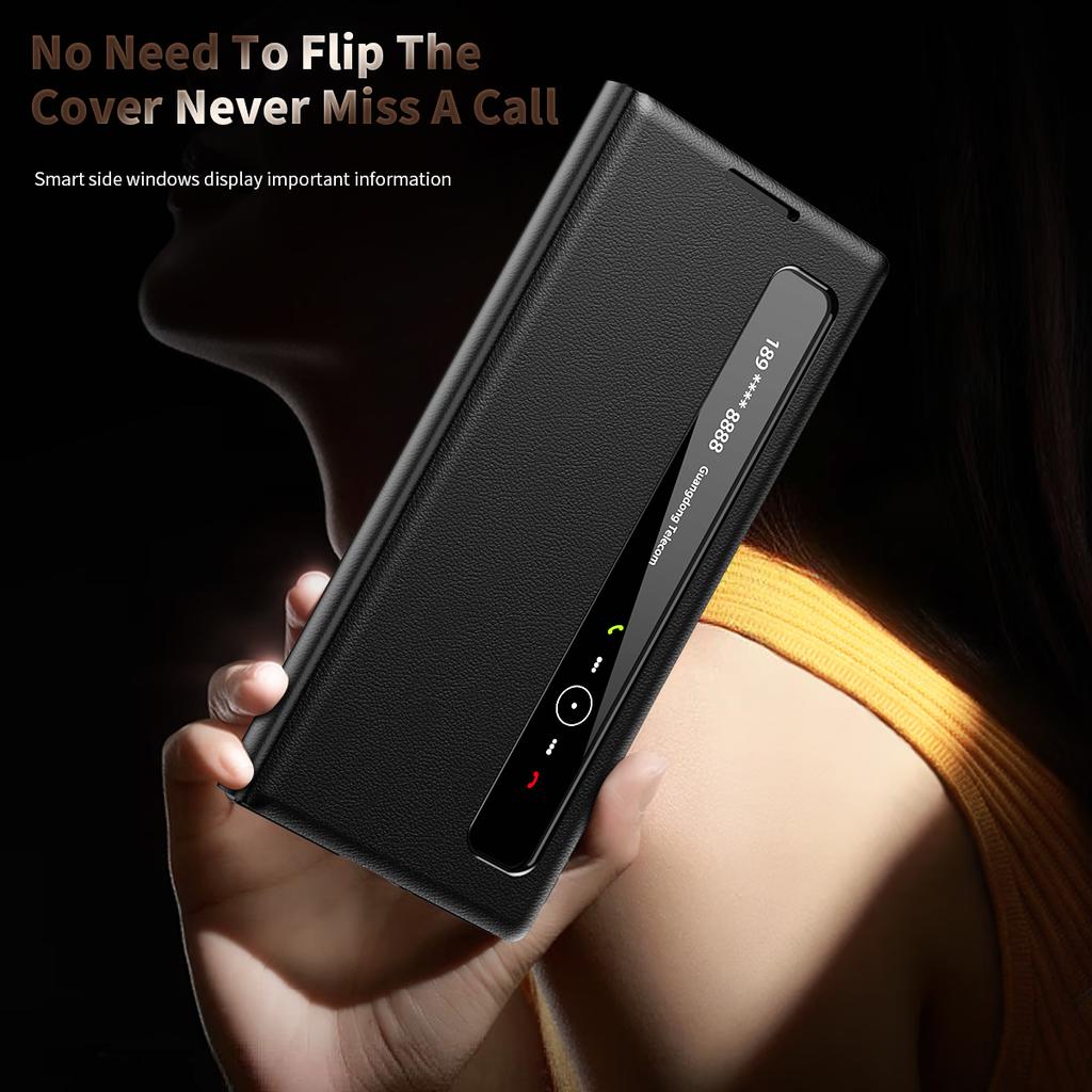 For Samsung Galaxy Z Fold5 5G Case Smart View Window Leather Phone Cover