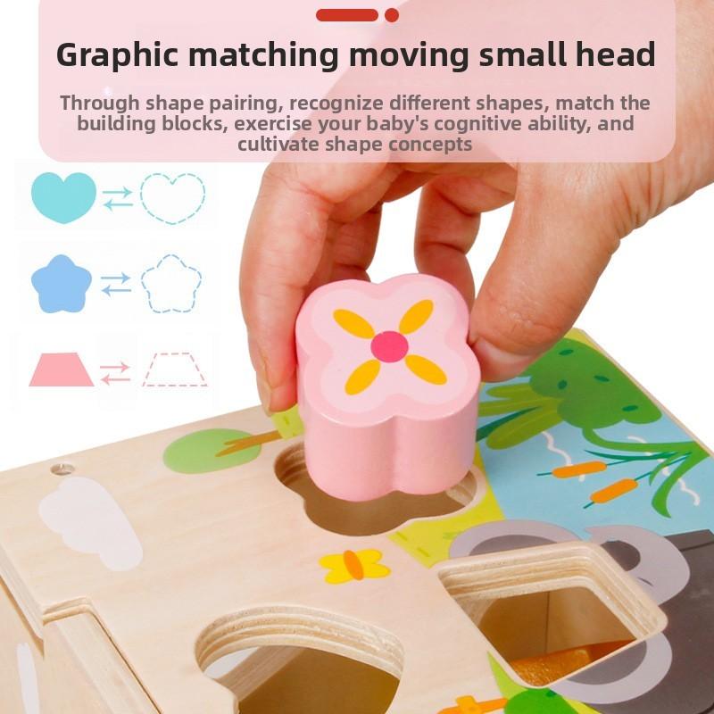 Children Wooden Puzzle Toy Shape Recognition Intelligence Building Festival Gift