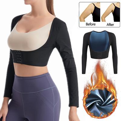 Long Sleeves Arm Slimming Shaper for Women Polymer Sauna Sweat Vest Workout Tank Tops Shapewear Arm Trimmer Weight Loss Waist Trainer Shirt