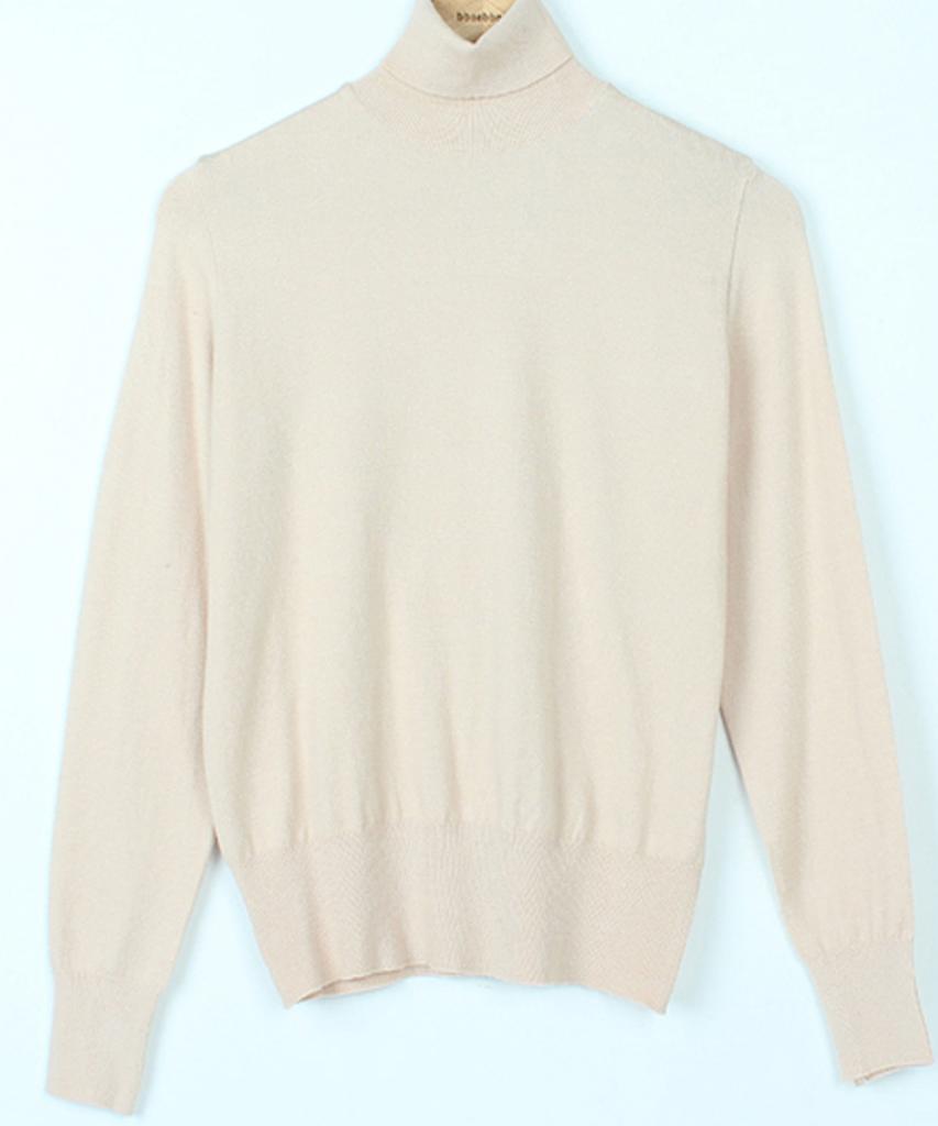 Ppaeppae Warm Basic Long Neck Turtleneck Knit T-Shirt