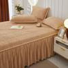 Solid Color Milk Velvet Winter Bedspread Thick Home Bed Skirt-style Bed Sheets with Pillowcase Cotton Minimalist Bed Spreads