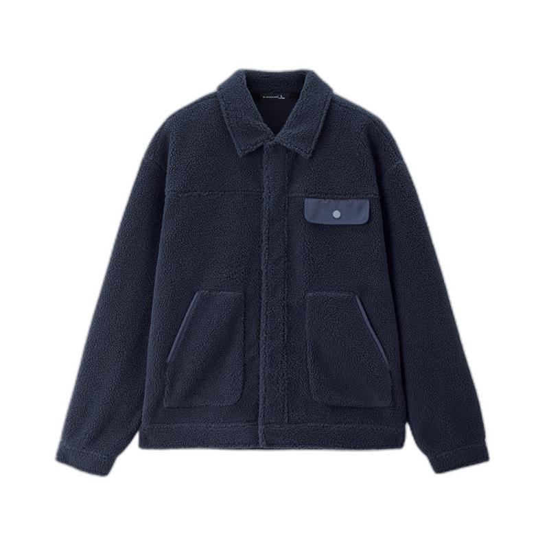 Giordano Men's Velvet Feel Faux Lambswool Casual Jacket