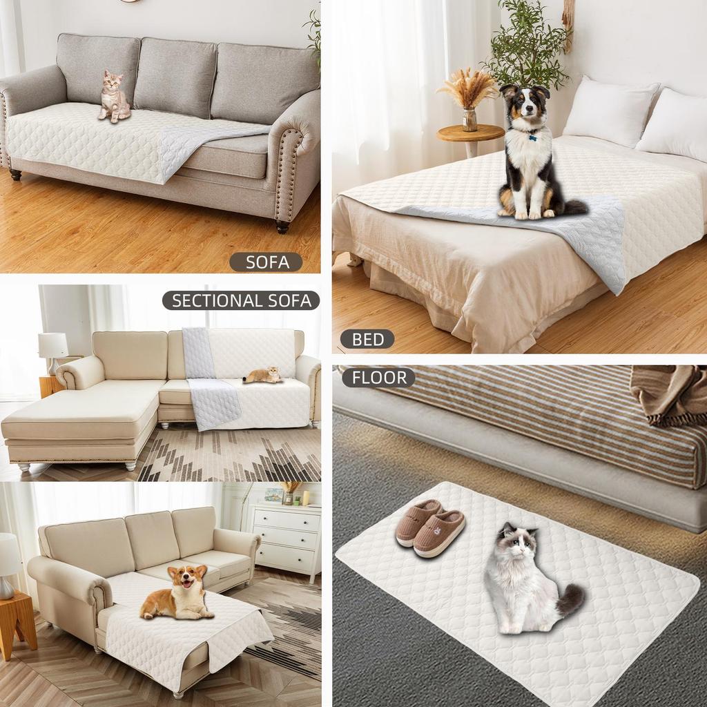 Waterproof Dog Bed Cover Pet Blanket for Bed Couch Sofa Reversible Sofa Slipcover L Shape Sofa Cover Sectional Couch Cover Chaise Loveseat Couch Cover