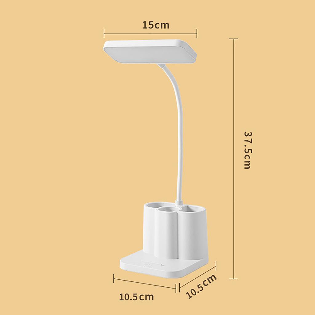 Desk Lamp Dimmable Color Dormitory Desk Lamp Eye Bedside Reading LED Lamp with Pen Holder