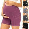 Pantaloni Scurt De Maternitate Dama Abdominala Sport Yoga Pantaloni Scurt Cu Buzunare